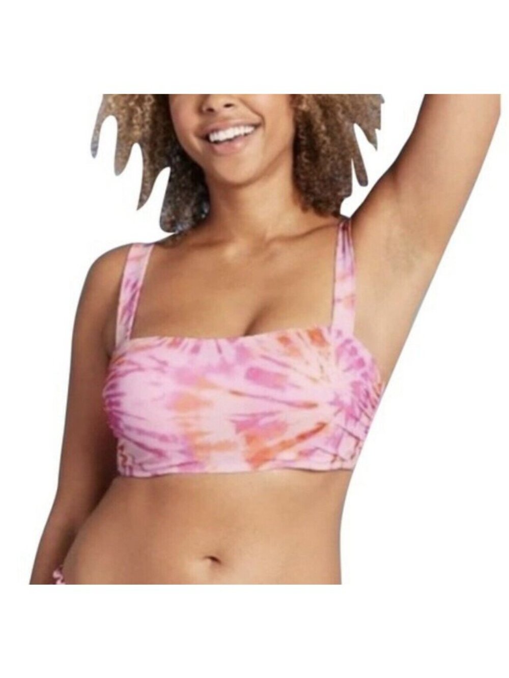Shade and Shore pink tie dye bikini top sz 34DD coastal beachy resortwear